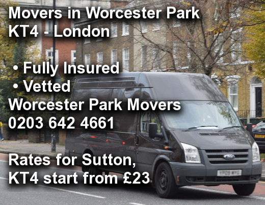 Movers in Worcester Park KT4, Sutton